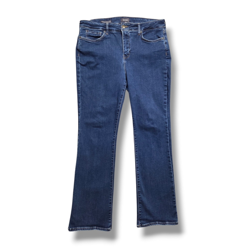 NYDJ Barbara Bootcut Jeans Womens 12 Lift Tuck High Rise Dark Wash
